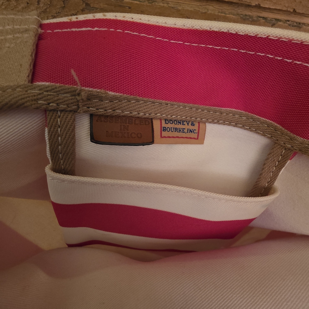 Dooney & Bourke Red and White Striped Tote Bag - Picture 8 of 13